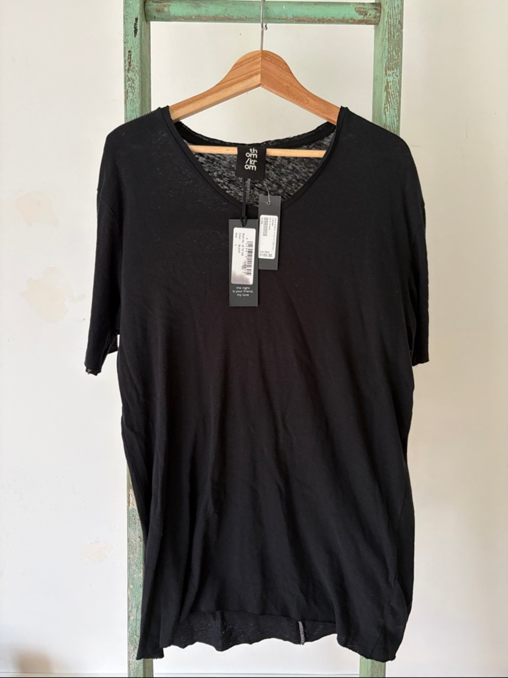 Men's Black Short Sleeve V-Neck Tee by Thom/Krom